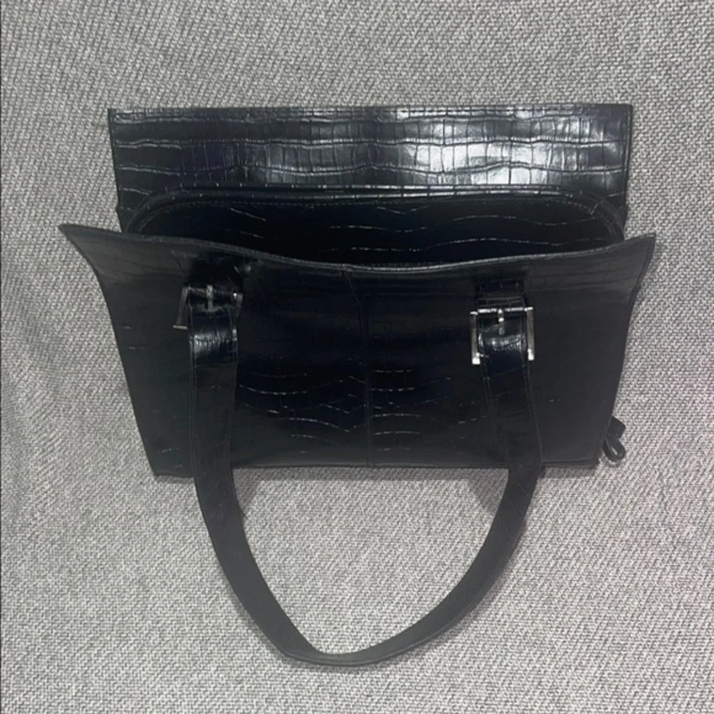 Naturalizer Black Laptop Bag Sleek Minimalist Design